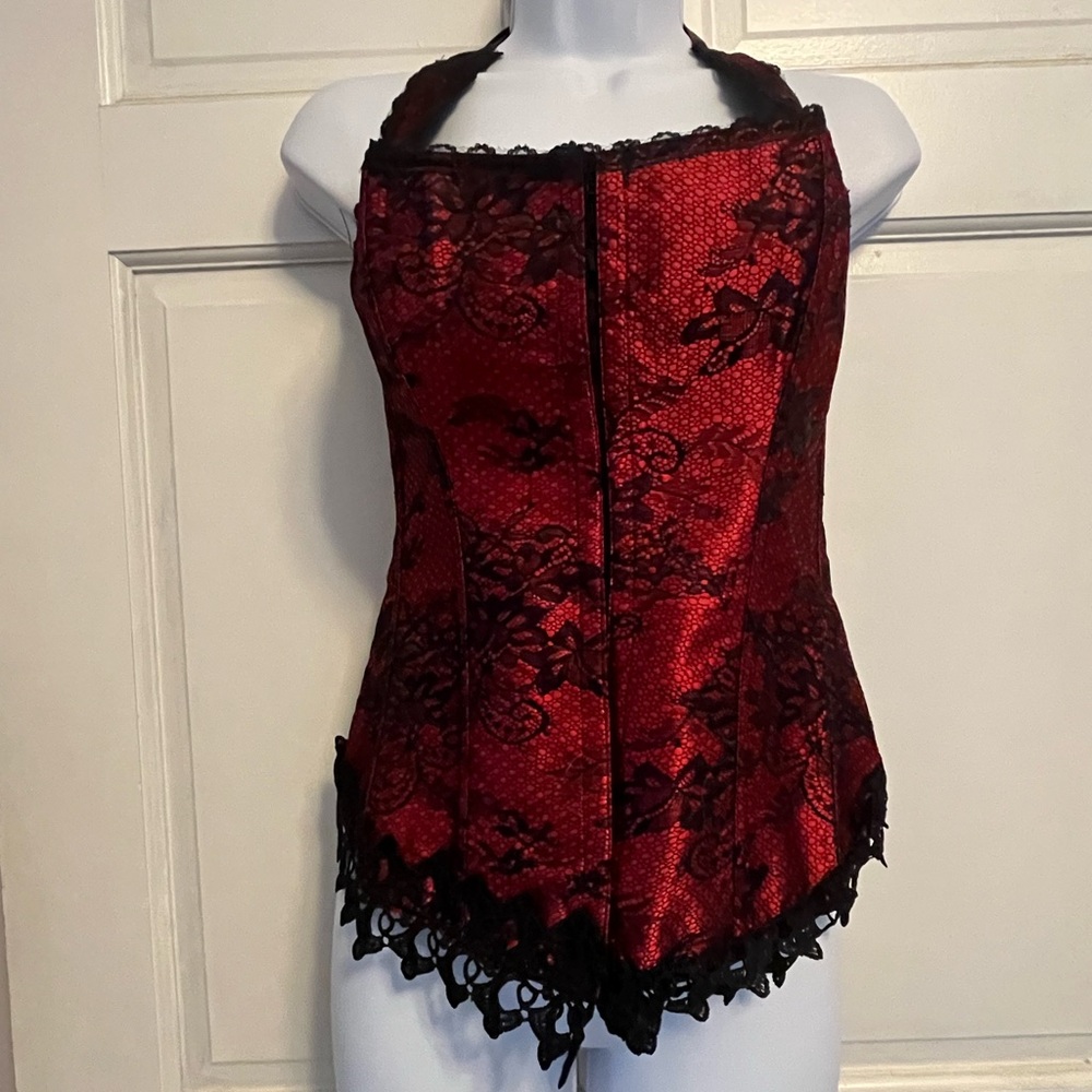 Red Satin Corset Bustier